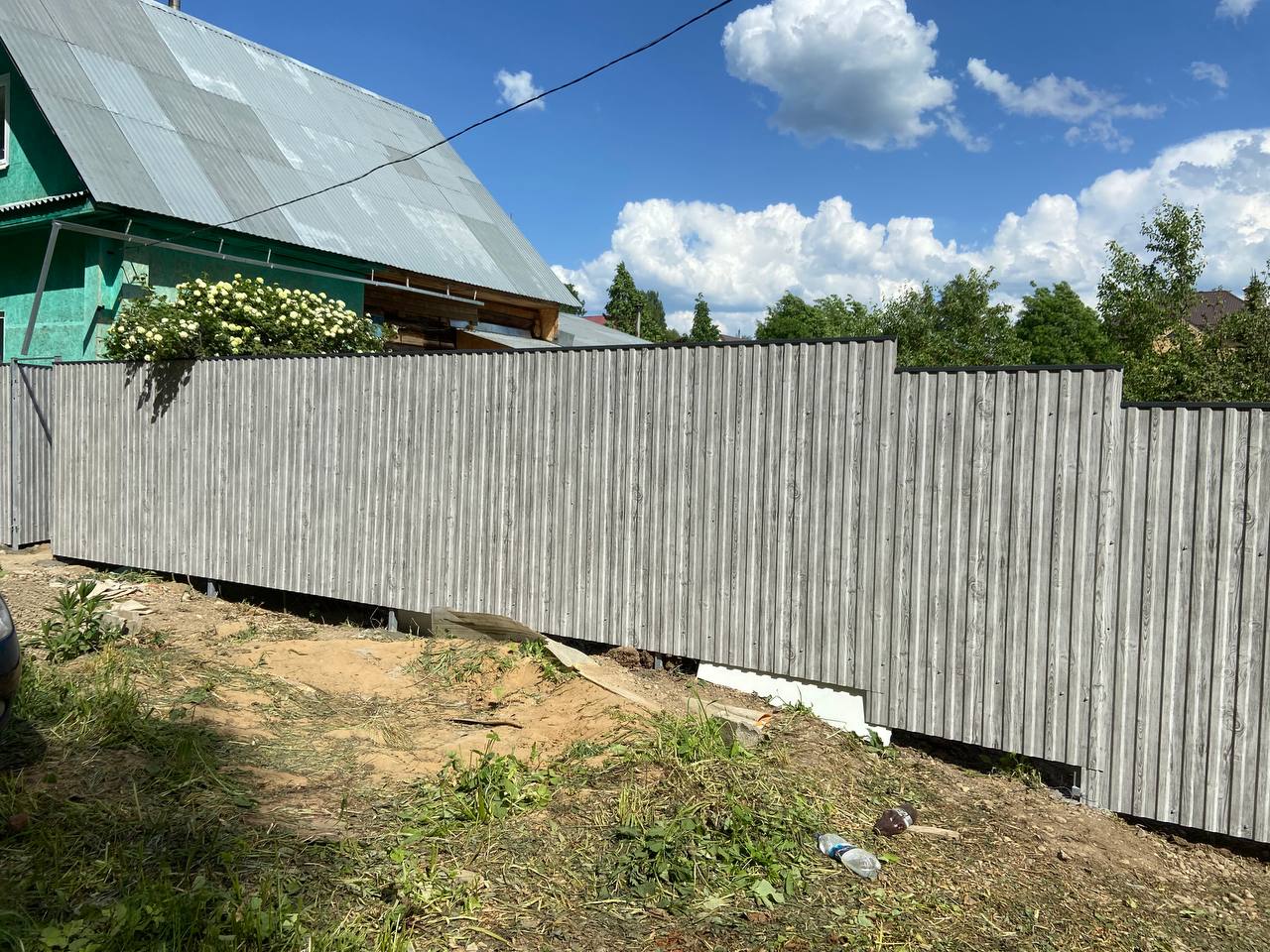 Забор из профнастила НС-10 42м Светлая Береза SteelArt фото 7 в Благовещенске